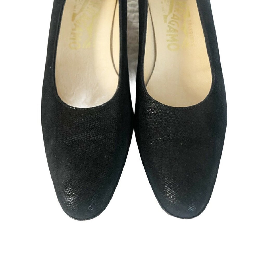 Salvatore Ferragamo Black Sparkle 2" Heels 6.5 AAA - Picture 4 of 12